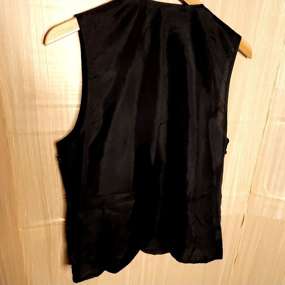 Carole Little Petite Vintage Black Embroidered Vest 6P - Picture 4 of 6